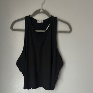 Maurices Black Cut Out Crop Tank Top